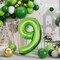 Helium Number Balloons 0-9 Lime Giant Digital 9th Foil(Lime Green)